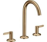hansgrohe Axor One mitigeur lavabo 3 trous 48050140 saillie 140mm, avec garniture de vidange push-open , bronze brossé