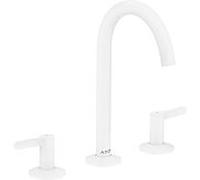 hansgrohe Axor One mitigeur lavabo 3 trous 48050700 projection 140mm, avec garniture de vidange push-open , blanc mat