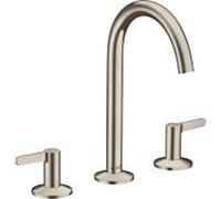 hansgrohe Axor One mitigeur lavabo 3 trous 48050820 projection 140mm, avec push-open garniture de vidange , nickel brossé