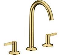 hansgrohe Axor One mitigeur lavabo 3 trous 48050950 saillie 140mm, avec garniture de vidange push-open , laiton brossé
