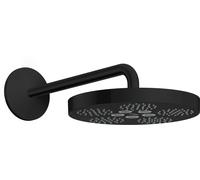 hansgrohe AXOR One Pomme de douche 280 1 jet avec bras de douche, 48491670, Couleur: noir mat