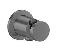 Axor One - Coude mural avec support, noir chromé brossé 48780340