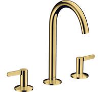 hansgrohe AXOR One robinetterie de lavabo 3 trous 170 avec vidage Push-Open, saillie 140mm, 48050990, Couleur: Optique en or poli