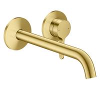 hansgrohe AXOR One robinetterie de lavabo encastrée pour montage mural, avec poignée levier, bec 220mm, 48120950, Couleur: laiton brossé