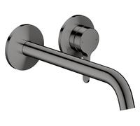 hansgrohe AXOR One robinetterie de lavabo encastrée pour montage mural, avec poignée levier, bec 220mm, 48120330, Couleur: Chrome noir poli