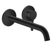 hansgrohe AXOR One robinetterie de lavabo encastrée pour montage mural, avec poignée levier, bec 220mm, 48120670, Couleur: noir mat