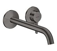 hansgrohe Axor One set de finition 48120340 raccord à encastrer, avec poignée à levier et bec 220mm, chrome noir brossé