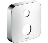 hansgrohe AXOR rosace de rallonge, softsquare, 2 trous, avec flèche de réglage du débit, 14974340, Couleur: Chrome noir brossé
