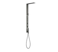 hansgrohe AXOR ShowerComposition Panneau de douche, avec thermostat, douche de tête 110/220, douchette dépaule, accessoires inclus, 12595330, Couleur: Chrome noir poli