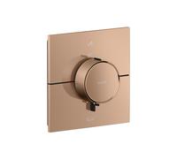hansgrohe AXOR ShowerSelect ID thermostat, encastré, carré, 2 consommateurs, combinaison de sécurité intégrée, 36753300, Couleur: Rouge poli or