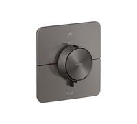 hansgrohe AXOR ShowerSelect ID thermostat, encastré, softsquare, 2 consommateurs, combinaison de sécurité intégrée, 36755340, Couleur: Chrome noir brossé