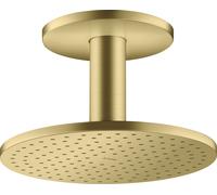 hansgrohe AXOR ShowerSolutions 250 Pomme de douche suspendue 2 jets, raccordement au plafond, 35297950, Couleur: laiton brossé