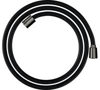 hansgrohe AXOR ShowerSolutions flexible de douche textile, 1600mm, écrou conique et cylindrique, 28259330, Couleur: Chrome noir poli