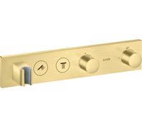 hansgrohe AXOR ShowerSolutions module de thermostat Select 460/90, encastré, 2 consommateurs, kit complet, 18355950, Couleur: laiton brossé