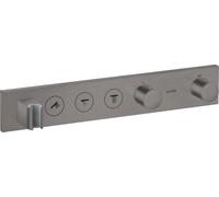 hansgrohe AXOR ShowerSolutions module de thermostat Select 530/90, encastré, 3 consommateurs, set complet, 18356340, Couleur: Chrome noir brossé