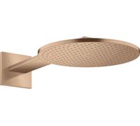 hansgrohe AXOR ShowerSolutions pomme de douche 300 2 jet, raccord mural, bras de douche 450 mm, 35303310, Couleur: Or rouge brossé