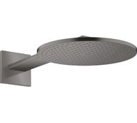 hansgrohe AXOR ShowerSolutions pomme de douche 300 2 jet, raccord mural, bras de douche 450 mm, 35303340, Couleur: Chrome noir brossé