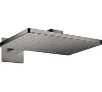 hansgrohe AXOR ShowerSolutions pomme de douche 460/300 2 jets, bras de douche, rosette carrée, 35280330, Couleur: Chrome noir poli