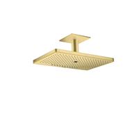 hansgrohe AXOR ShowerSolutions pomme de douche suspendue 460/300 3jet, raccordement au plafond, 35281950, Couleur: laiton brossé