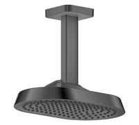 hansgrohe AXOR ShowerSphere Douche de tête 250/160 1jet EcoSmart avec raccordement au plafond, 6 l/min, 39771340, Couleur: Chrome noir brossé