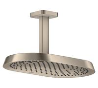 Douche de tête Hansgrohe Axor ShowerSphere 39760820 370 x 220 mm, 1 jet, 12 l/min, fixation au plafond, nickel brossé