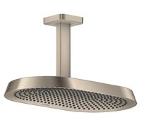hansgrohe AXOR ShowerSphere Douche de tête 370/220 2jet avec raccordement au plafond, 39757820, Couleur: Nickel brossé