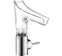 hansgrohe Axor Starck mitigeur lavabo 12123000 avec bec en verre et garniture de vidange , facetté, chromé