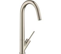 hansgrohe AXOR Starck Mitigeur monocommande de cuisine 300 avec bec orientable, 10822820, Couleur: Nickel brossé