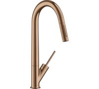 hansgrohe AXOR Starck Mitigeur monocommande de cuisine AXOR Starck 270 avec douchette coulissante, 10821310, Couleur: Or rouge brossé