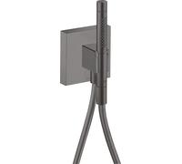 Hansgrohe Axor Starck ShowerCollection Porter unit 12 x 12, avec douchette à main 2 jets et flexible de douche, Coloris: Chrome noir brossé
