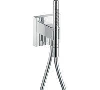 hansgrohe AXOR Starck ShowerCollection Porter unit 12 x 12, avec douchette à main 2 jets et flexible de douche, 12626000, Couleur: chrome