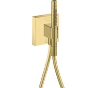 hansgrohe AXOR Starck ShowerCollection Porter unit 12 x 12, avec douchette à main 2 jets et flexible de douche, 12626950, Couleur: laiton brossé