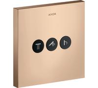 hansgrohe AXOR Starck ShowerSelect Robinet carré encastré pour 3 consommateurs, 36717300, Couleur: Rouge poli or
