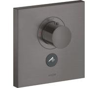 hansgrohe AXOR Starck ShowerSelect Thermostat carré à débit élevé encastré pour 1 consommateur et 1 prise supplémentaire, 36716340, Couleur: Chrome noir brossé