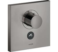 hansgrohe AXOR Starck ShowerSelect Thermostat carré à débit élevé encastré pour 1 consommateur et 1 prise supplémentaire, 36716330, Couleur: Chrome noir poli