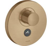 hansgrohe AXOR Starck ShowerSelect Thermostat rond à débit élevé encastré pour 1 consommateur et 1 prise supplémentaire, 36726140, Couleur: Bronze brossé