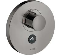 hansgrohe AXOR Starck ShowerSelect Thermostat rond à débit élevé encastré pour 1 consommateur et 1 prise supplémentaire, 36726330, Couleur: Chrome noir poli