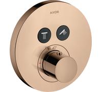 hansgrohe AXOR Starck ShowerSelect Thermostat rond à encastrer pour 2 consommateurs, 36723300, Couleur: Rouge poli or