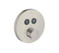 hansgrohe AXOR Starck ShowerSelect Thermostat rond à encastrer pour 2 consommateurs, 36723800, Couleur: Acier inoxydable Optic
