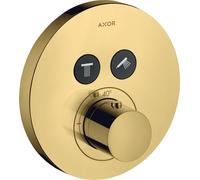 hansgrohe AXOR Starck ShowerSelect Thermostat rond à encastrer pour 2 consommateurs, 36723990, Couleur: Optique en or poli