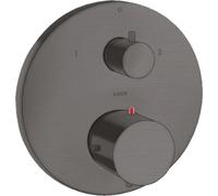 hansgrohe AXOR Starck thermostat encastré avec vanne d'arrêt et vanne de commutation, 10720340, Couleur: Chrome noir brossé