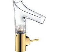 hansgrohe Axor Starck V 140 mitigeur lavabo 12122990, aspect or, bec verseur en verre avec coupe diamant