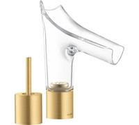 hansgrohe AXOR Starck V Mélangeur lavabo 2 trous AXOR Starck V 110 avec set de déchets, 12115250, Couleur: Optique or brossé