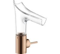hansgrohe AXOR Starck V mitigeur monocommande de lavabo 140 avec bec verseur en verre et vidage escamotable, 12112300, Couleur: Rouge poli or