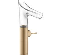 hansgrohe AXOR Starck V Mitigeur monocommande de lavabo 220 avec bec verseur en verre pour lavabos avec garniture de vidage, 12114140, Couleur: Bronze brossé