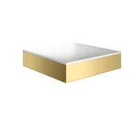 hansgrohe AXOR Suite lavabo à poser, rectangulaire, 400x400mm, avec cadre métal, sans trop-plein, SOLIDSurface, 42003950, Couleur: laiton brossé