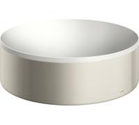 hansgrohe AXOR Suite lavabo à poser, rond, D 300mm, avec cadre métal, sans trop-plein, SOLIDSurface, 42000800, Couleur: Acier inoxydable Optic