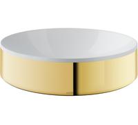 hansgrohe AXOR Suite lavabo à poser, rond, D 400mm, avec cadre métal, sans trop-plein, SOLIDSurface, 42001990, Couleur: Optique en or poli