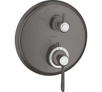 hansgrohe AXOR Thermostat Montreux encastré avec robinet d'arrêt, béqu'ille, 1 consommateur, 16801340, Couleur: Chrome noir brossé