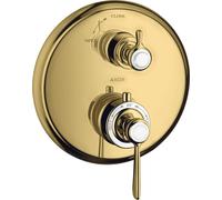 hansgrohe AXOR Thermostat Montreux encastré avec robinet d'arrêt, béqu'ille, 1 consommateur, 16801990, Couleur: Optique en or poli
